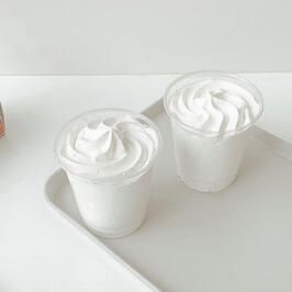 White whipped cream cups